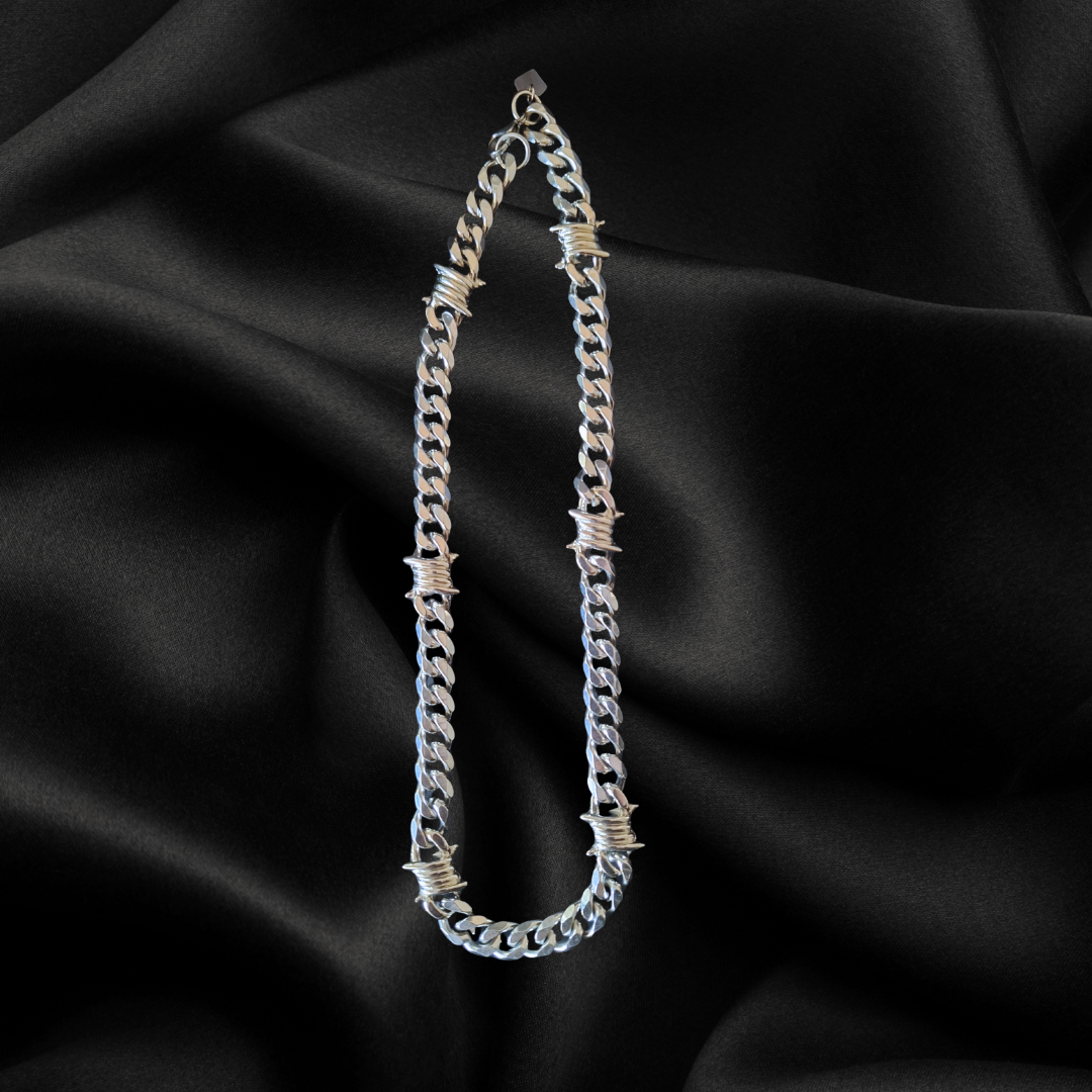 "Barbed Tongue" Stainless Steel Cuban Statement Chain