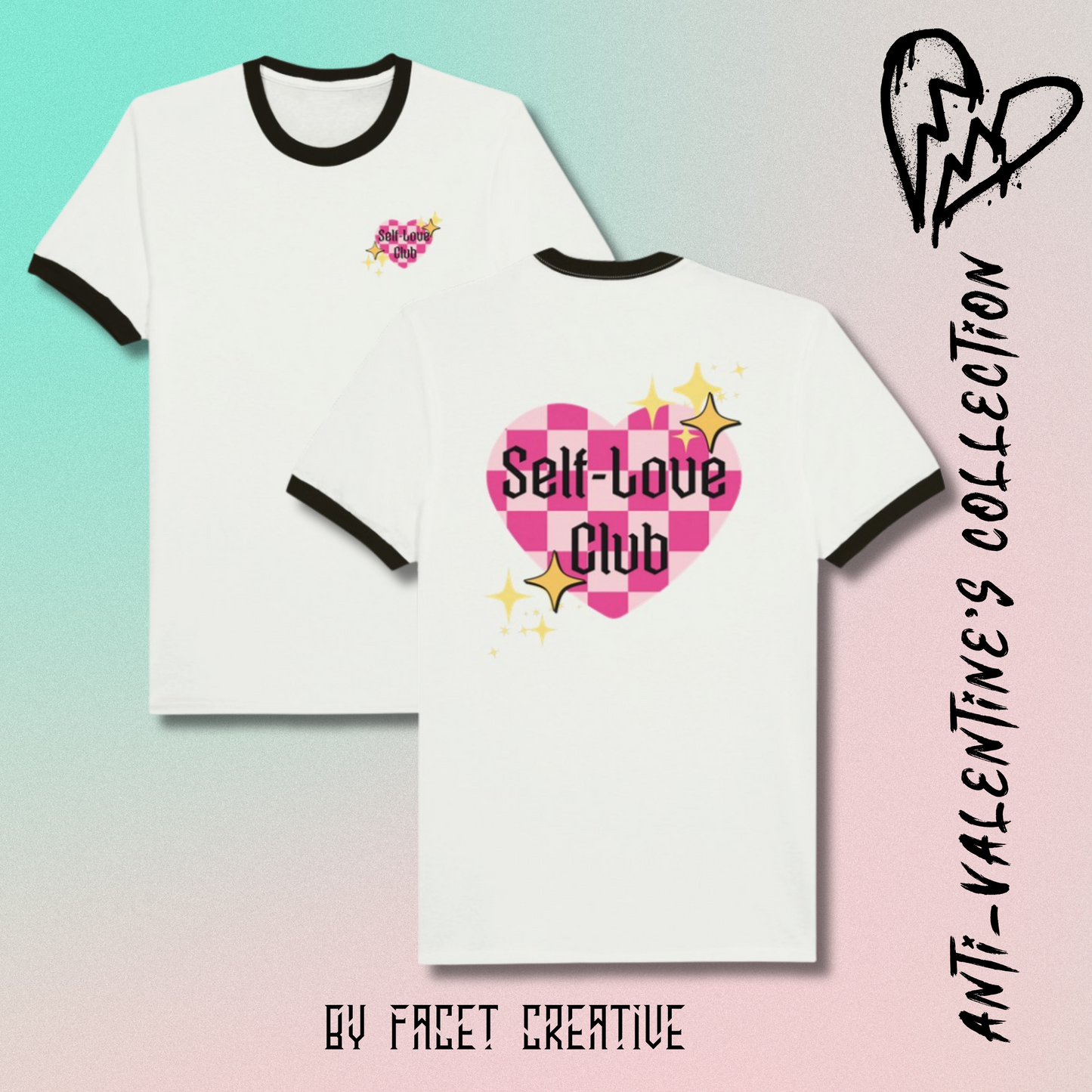 Self Love Club Anti-Valentine's Unisex Ringer T-shirt