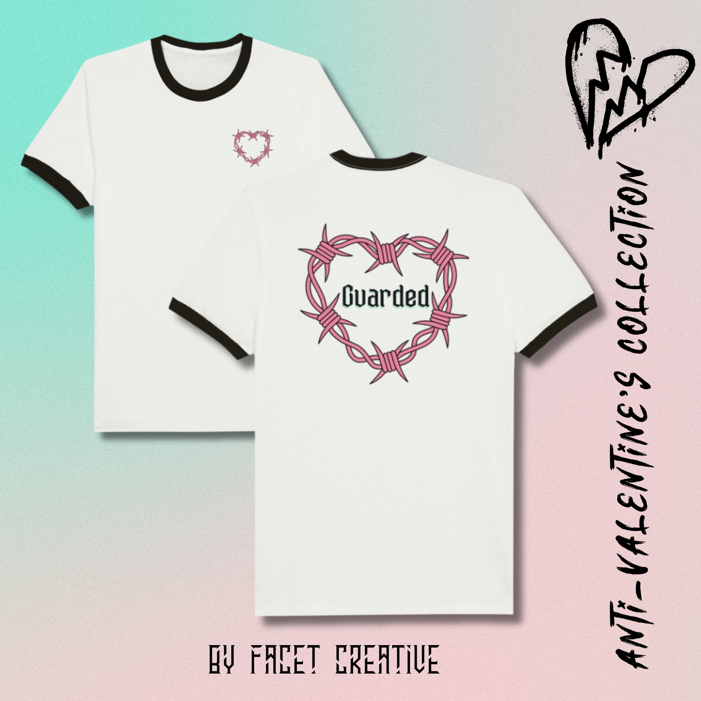 Guarded Anti-Valentine's Unisex Ringer T-shirt