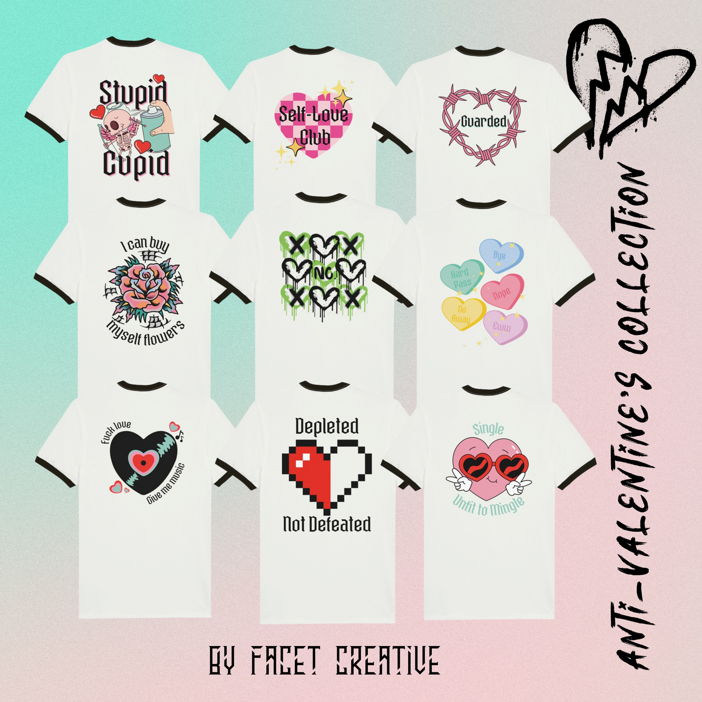 Stupid Cupid Anti-Valentine's Day Unisex Ringer T-shirt