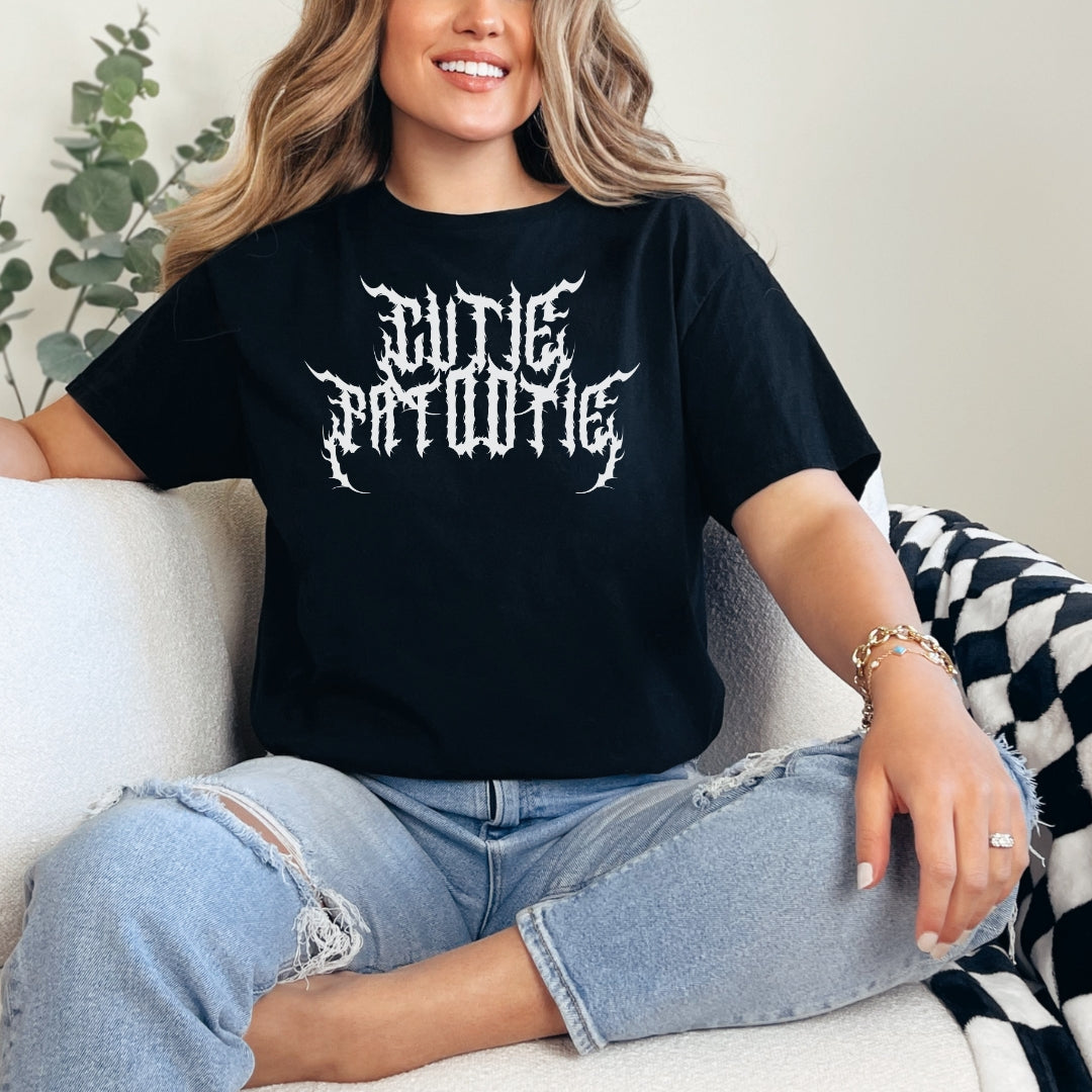 Cutie Patootie Unisex Classic Tee-White on Black