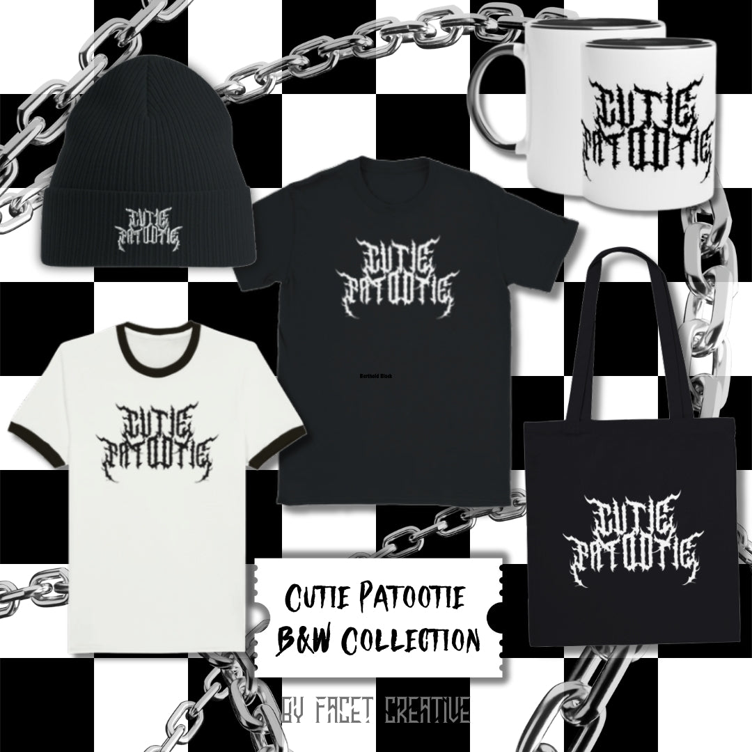 Cutie Patootie Unisex Classic Tee-White on Black