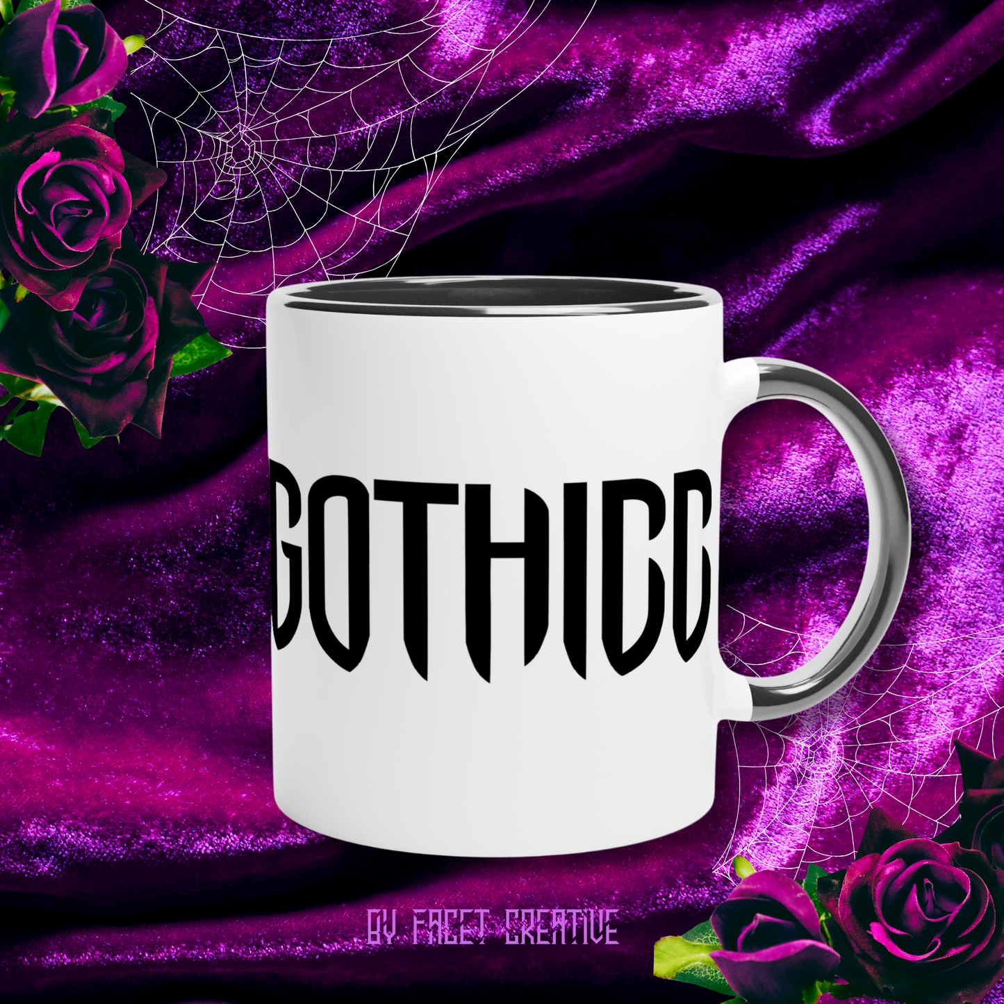 Gothicc Ceramic Mug- Black on White/Black