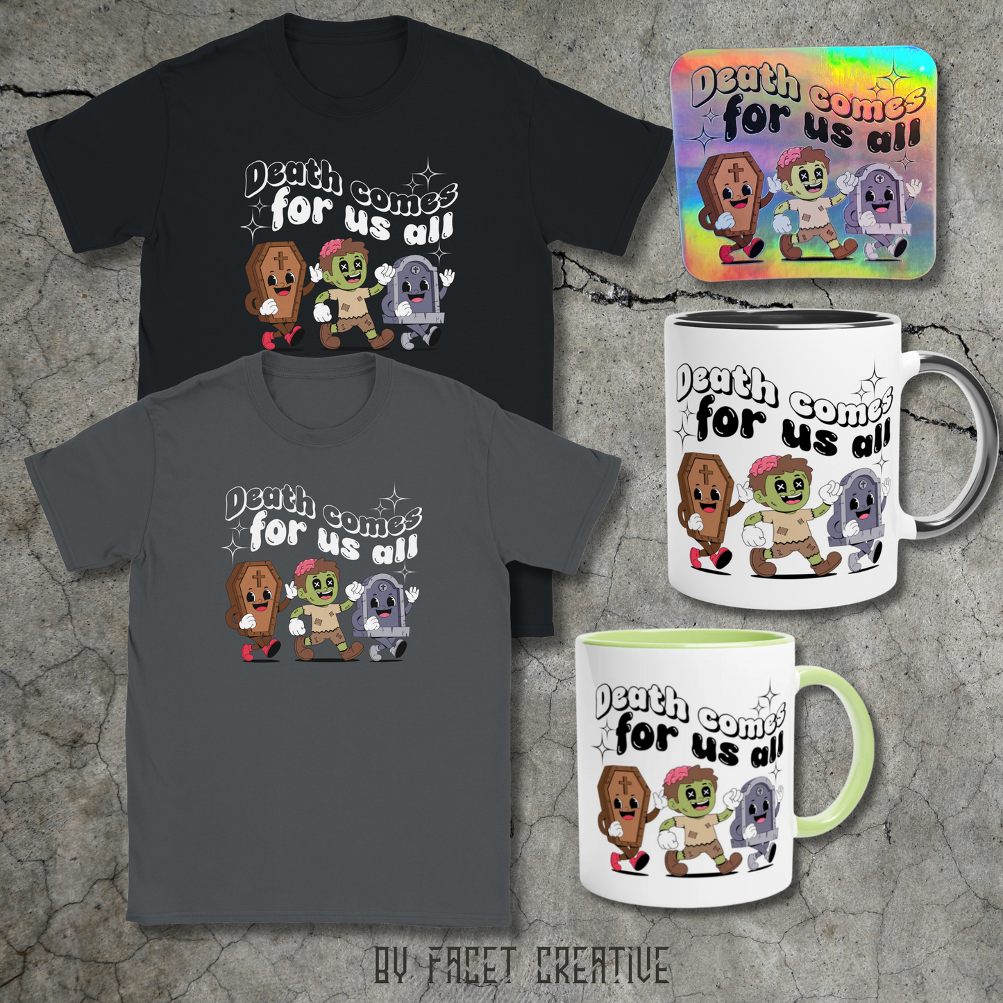 Death Comes For Us All Ceramic Mug- Green