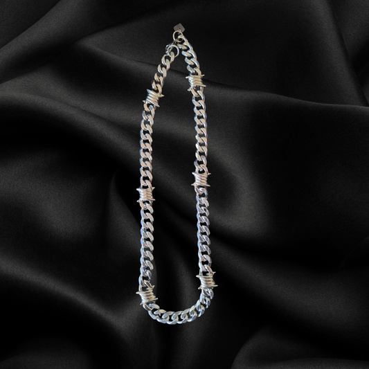 "Barbed Tongue" Stainless Steel Cuban Statement Chain