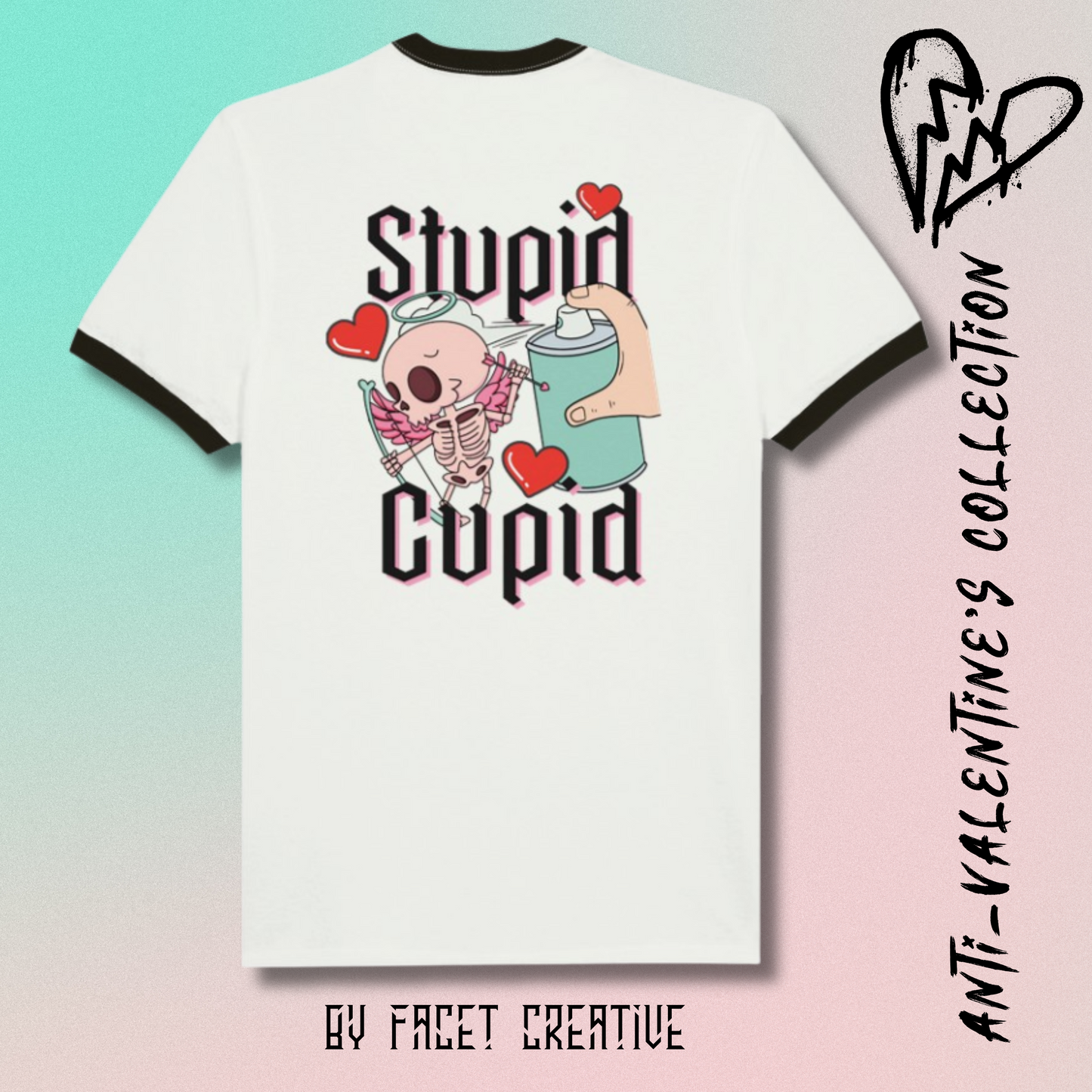 Stupid Cupid Anti-Valentine's Day Unisex Ringer T-shirt