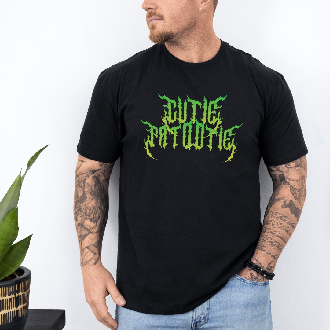 Cutie Patootie Classic T Shirt- Toxic Green on Black