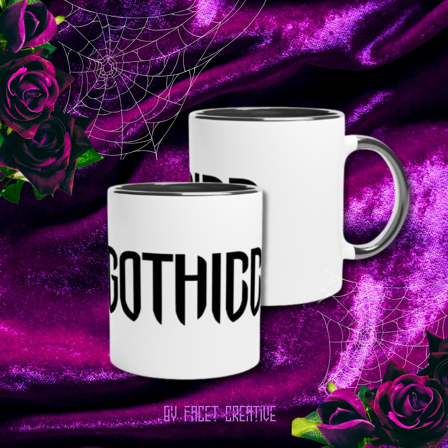 Gothicc Ceramic Mug- Black on White/Black