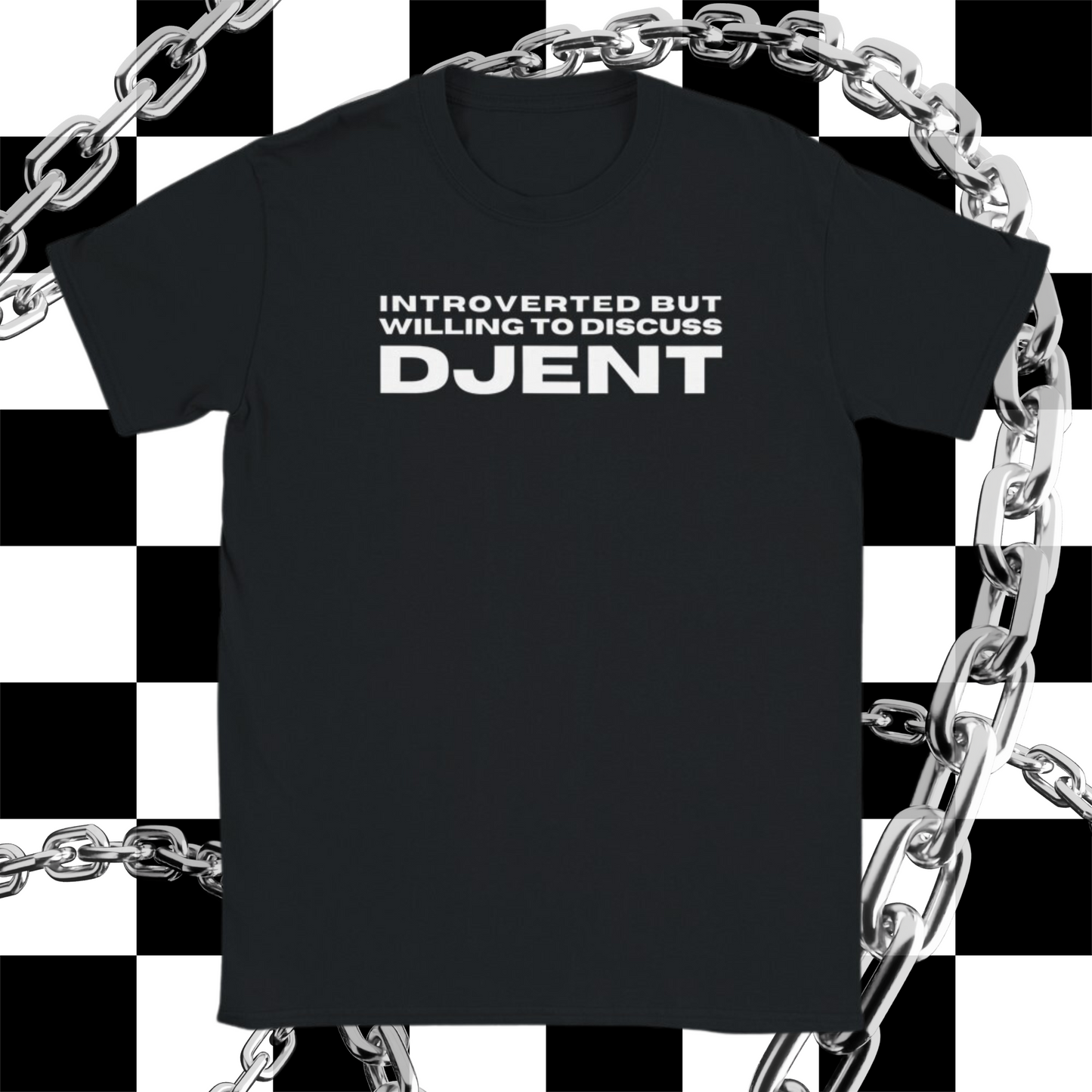 "Introverted" Djent Unisex Classic Tee-White on Black